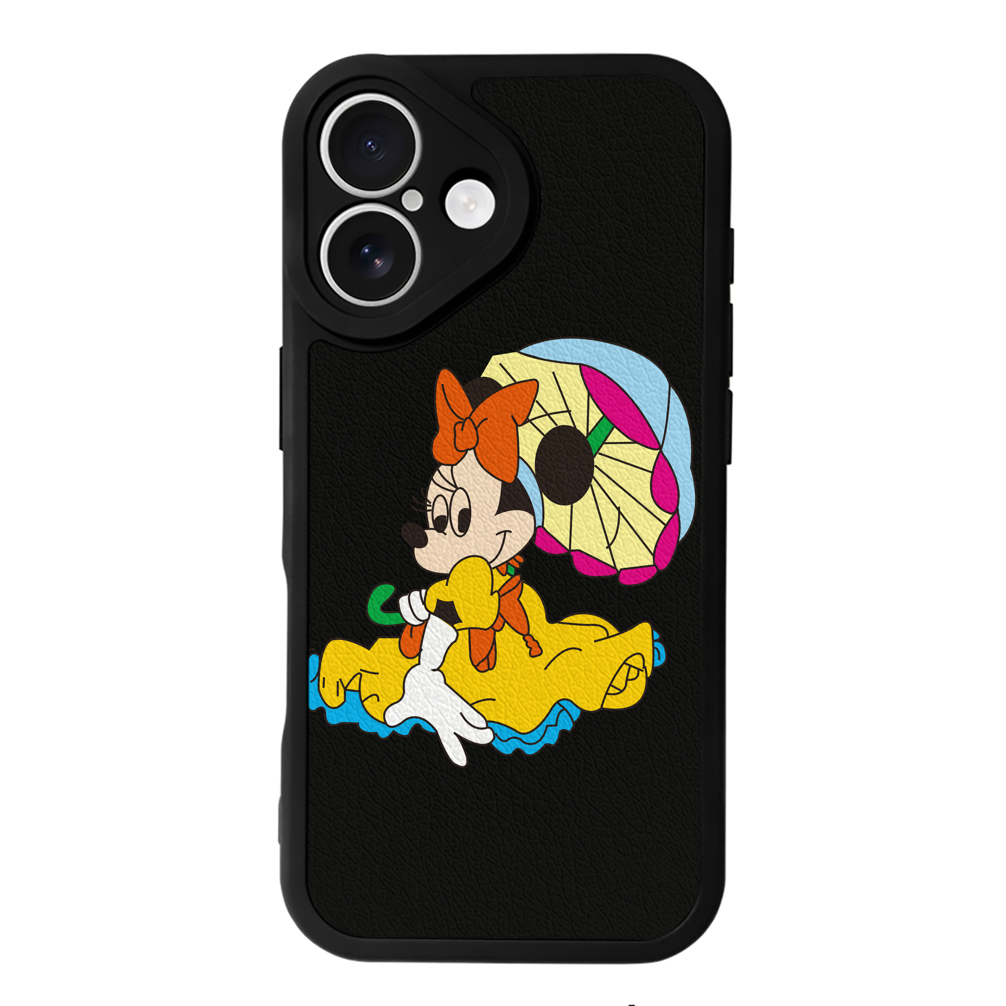 （画像用） ミッキーマウス Mickey Mouse 【iPhone 16シリーズ対応】シリコンスマホケース（レザー調） 材質：シリコン